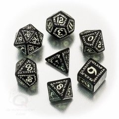 Black Glow in the Dark Runic 7 Dice Set